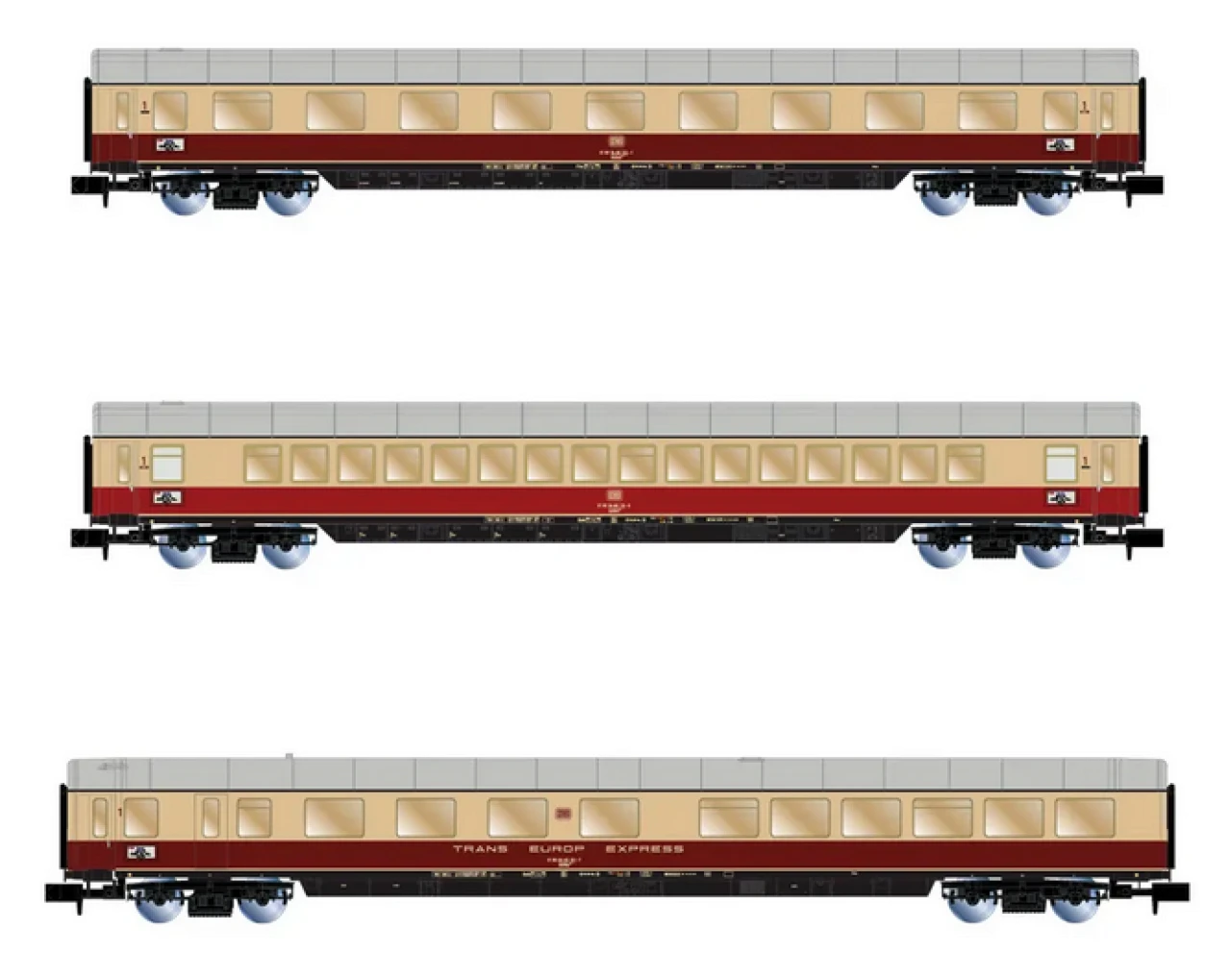 ARNOLD HN4364 N 3-tlg. Set Reisezugwagen „TEE Bavaria”, DB, Ep. IV