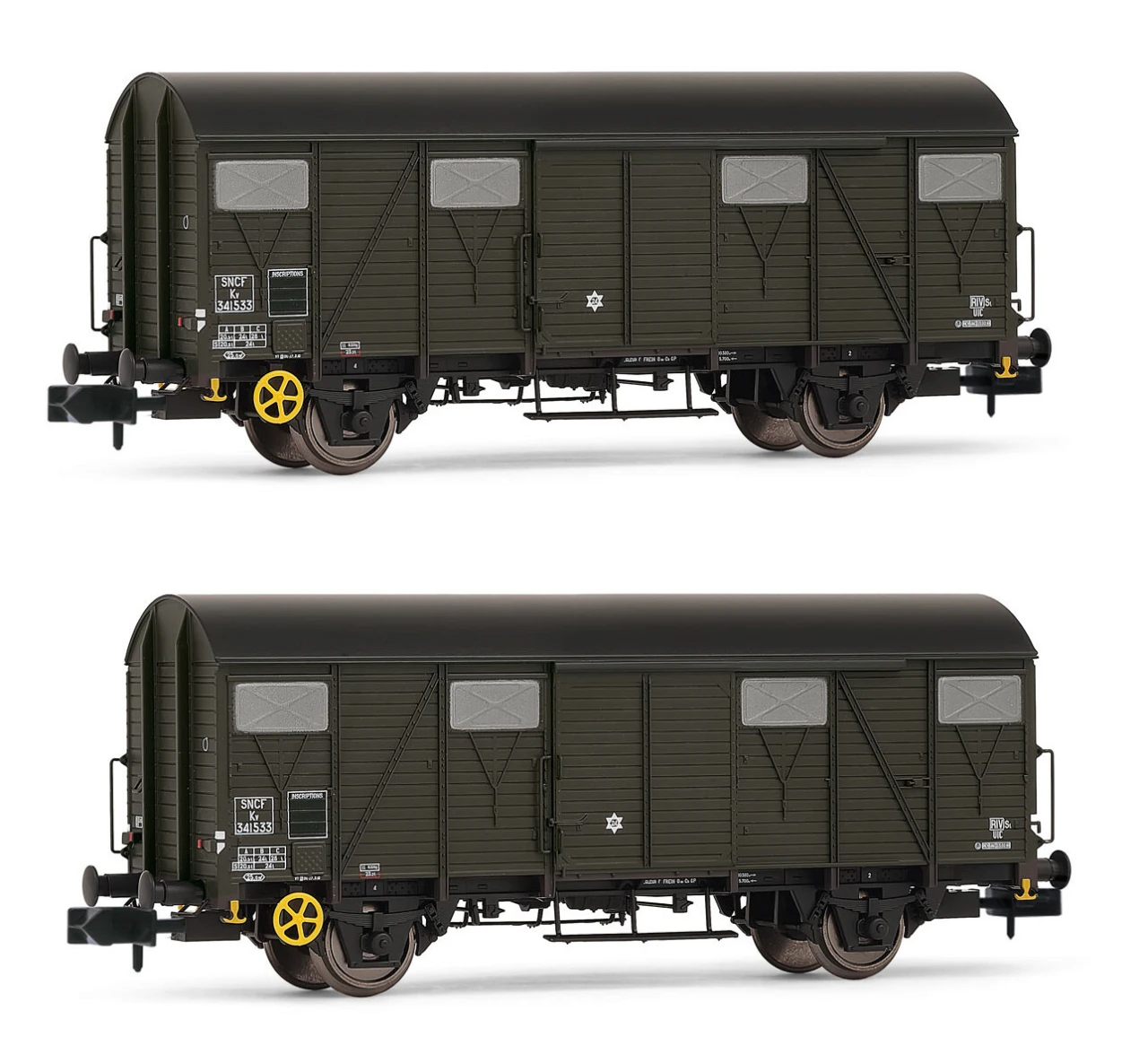 ARNOLD HN6514 N 2er Set 2achs. Gedeckte Güterwagen K, SNCF, Ep. III