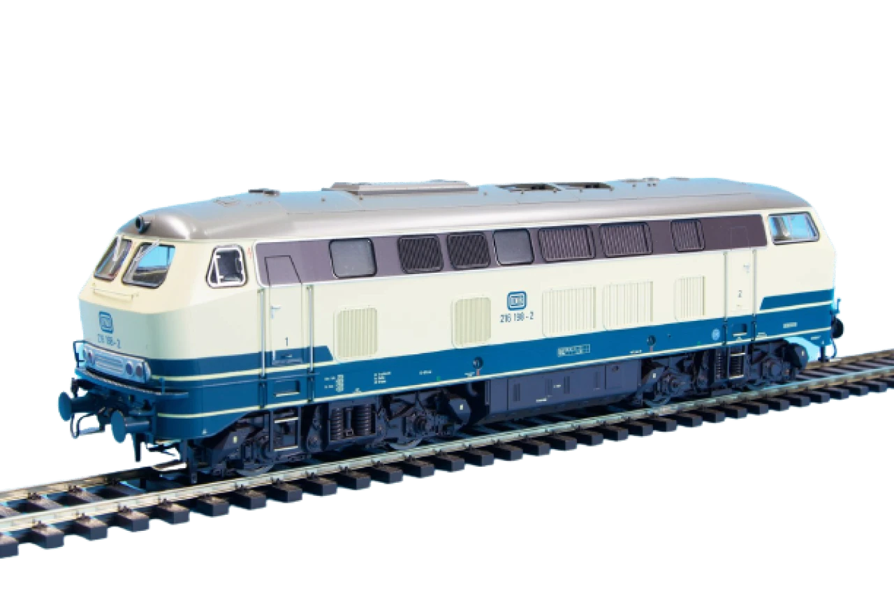 LENZ 40162-01 SPUR 0 Diesellok BR216 198 Ozeanblau/elfenbein, DB, Ep. IV