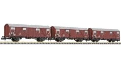 LILIPUT L260137 N 3-tlg. Set Gedeckter Güterwagen Glmhs 50 Glatte Wände Ohne Bühne, DB, Ep. III