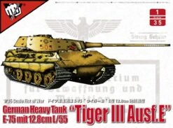 MODELCOLLECT UA35016 1:35 German Heavy Tank WWII E-75 Mit 12.8 Cm L/55 "Tiger III" Ausf.E