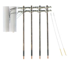 WOODLAND SCENICS WUS2281 Utiliy System 1:48 O Wired Poles Double Crossbar